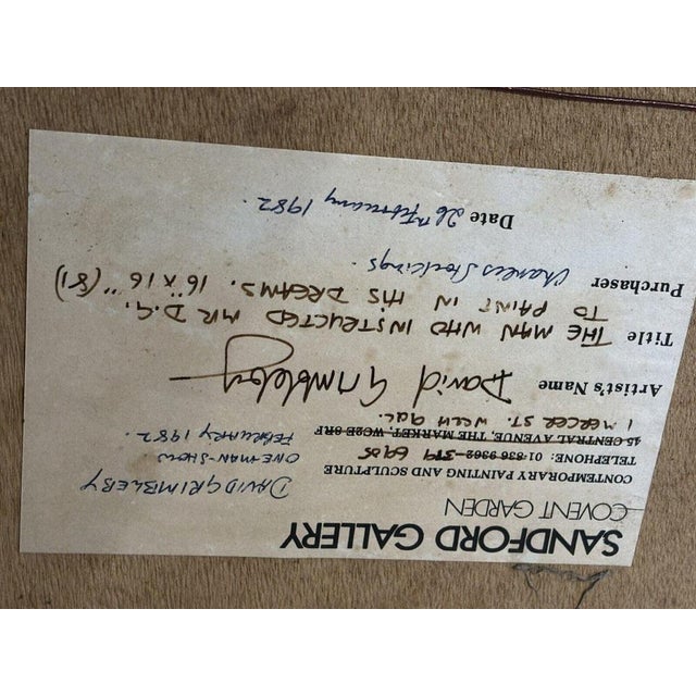 David Grimbleby, The Man That Instructed Mr DG in Painting in His Dreams, 1982, Painting For Sale - Image 4 of 6