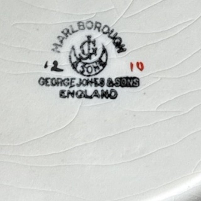 1900 - 1909 Antique English Green Marlborough Salad Plates by George Jones & Sons - Set of 5 For Sale - Image 5 of 5