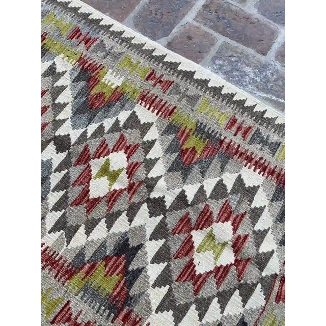 Navaho Tribal Kilim Hand-Woven Wool Rug 2.7' X 3.9' For Sale - Image 4 of 8