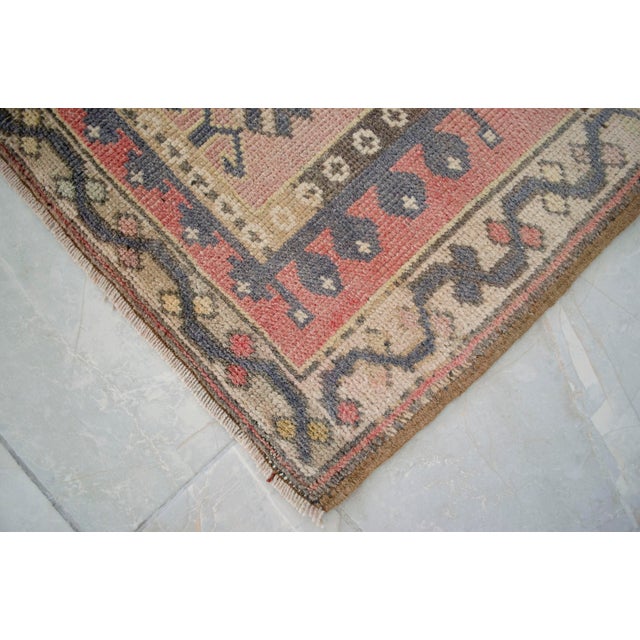 Hand Knotted Door Mat, Entryway Rug, Bath Mat, Kitchen Decor, Small Rug, Turkish Rug - 1′11″ × 3′7″ For Sale - Image 6 of 7