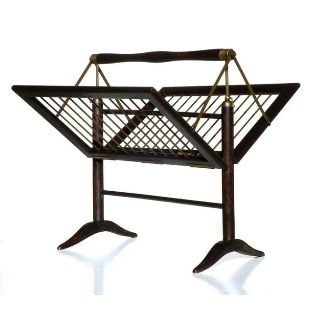 Wood Mid-Century Italian Mahogany Magazine Rack by Cesare Lacca, 1950s For Sale - Image 7 of 7