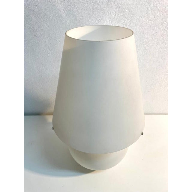 White Murano Glass Table Lamp, 1970s For Sale - Image 8 of 9