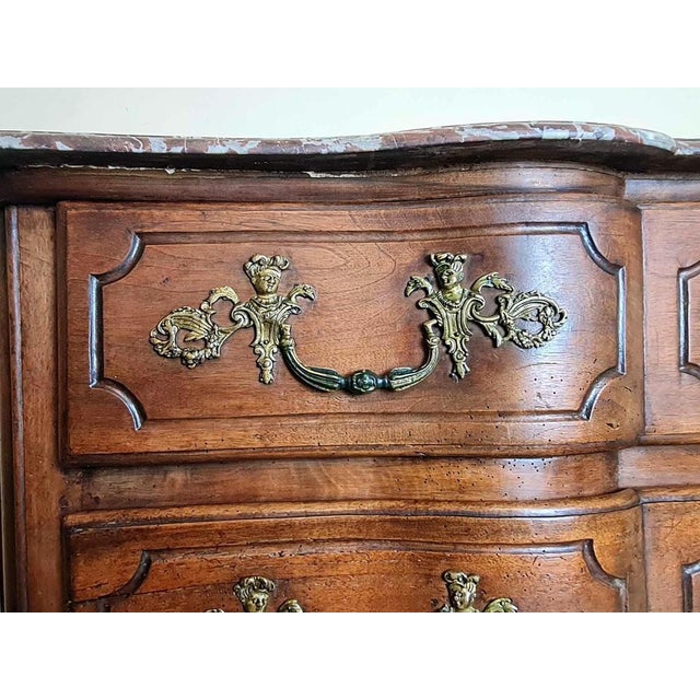 Metal Louis XIV Arbalette Chest of Drawers in Walnut, 1700 For Sale - Image 7 of 12