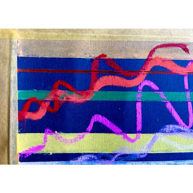 Abstract Abstract Collage/Drawing by Erik Sulander on “600” Paper, in French Oil Pastels. For Sale - Image 3 of 3