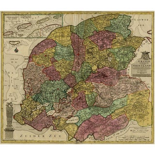 Antique Map of the Province of Friesland, 1760 For Sale