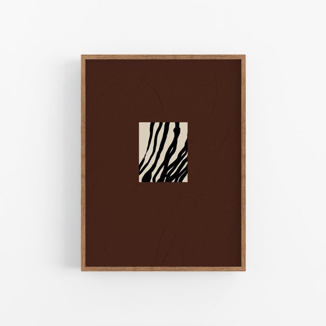 Abstract open edition giclee print. 20"x28" Elegant black thin lines drawing on brown background. Geometric composition...