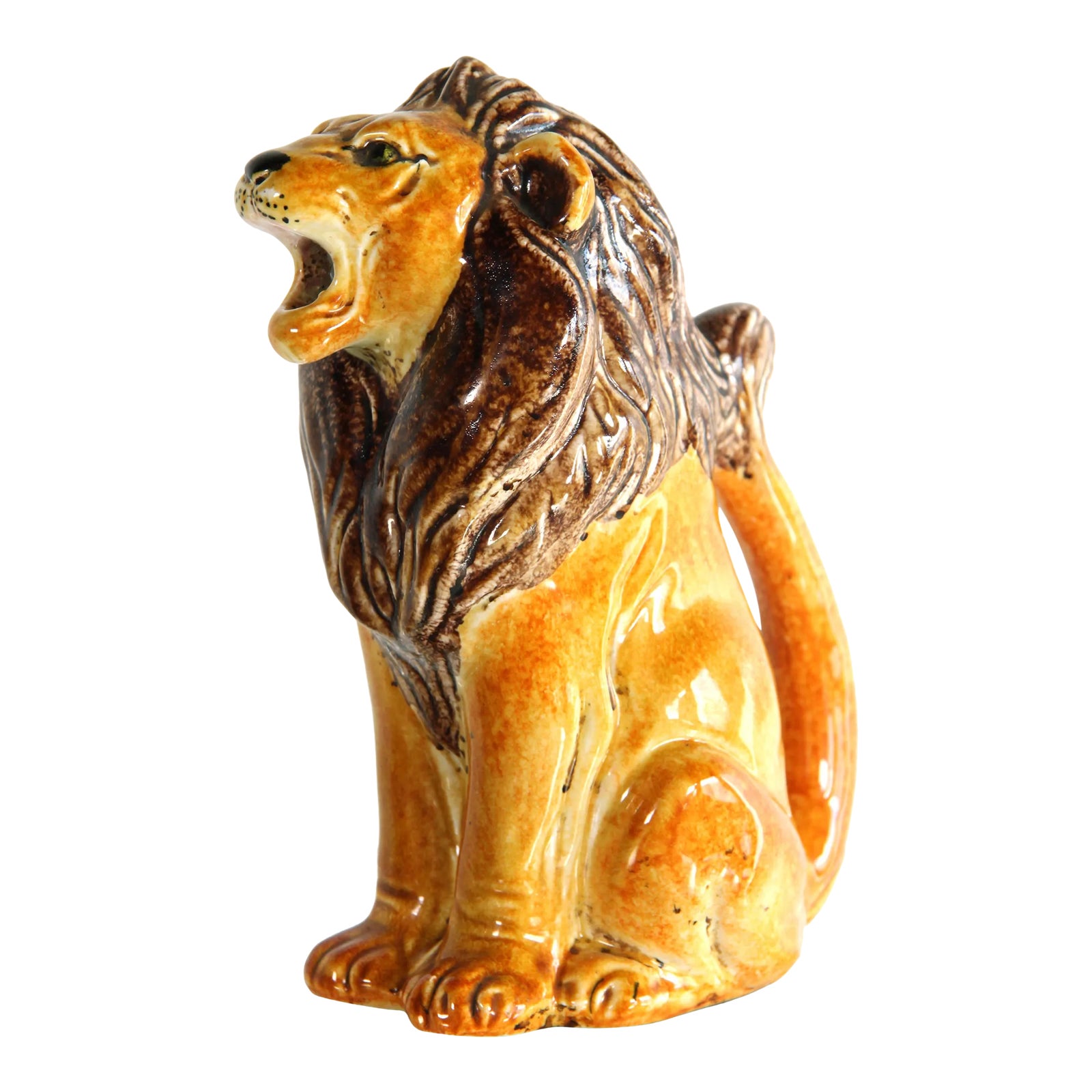 Vintage Mid Century Italian Ceramic Lion Pitcher