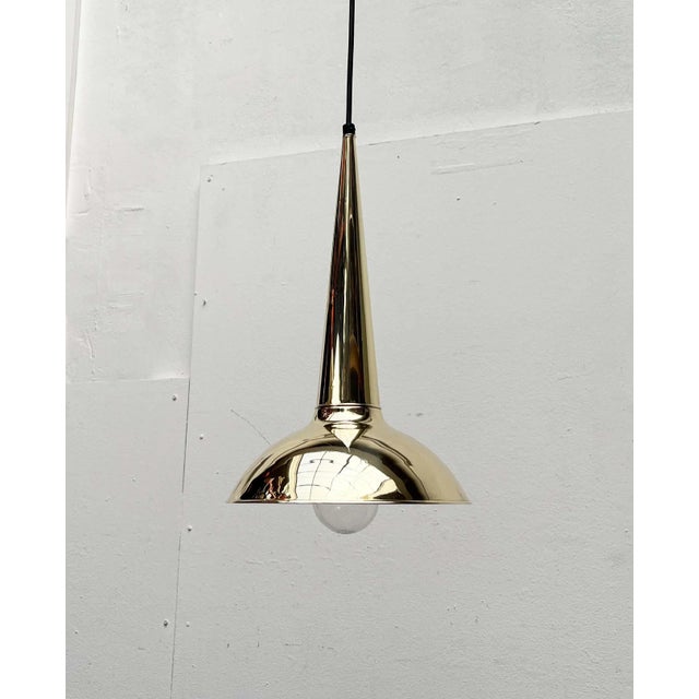 Mid-Century Modern Danish Brass Cone Pendant Lamps, 1950s, Set of 2 For Sale - Image 17 of 18