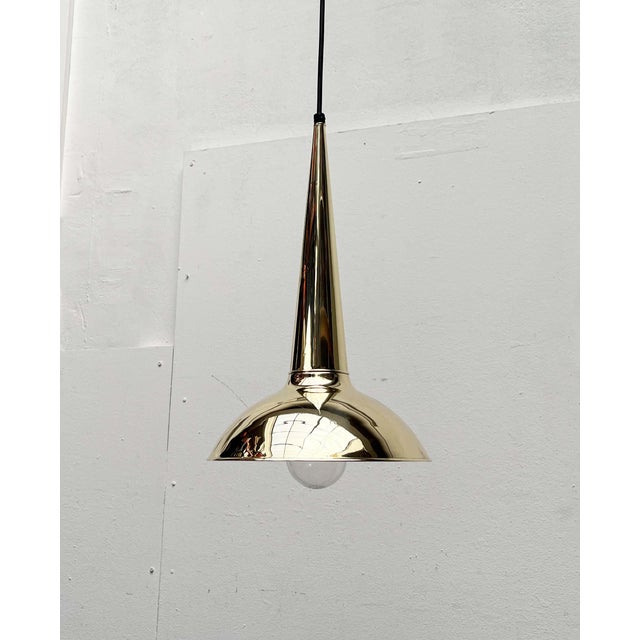Mid-Century Modern Danish Brass Kone Pendant Lamps, 1950s, Set of 2 For Sale - Image 17 of 18