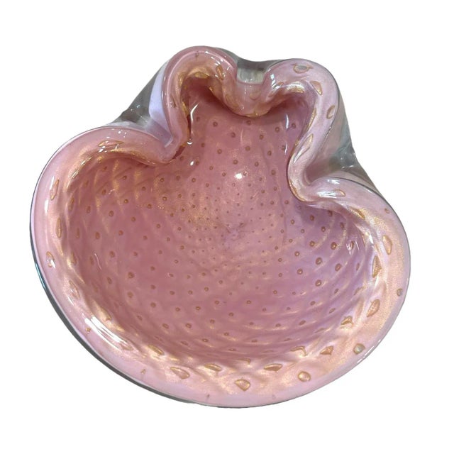 Vintage Pink Murano Barovier Bubble Catchall For Sale In Miami - Image 6 of 7