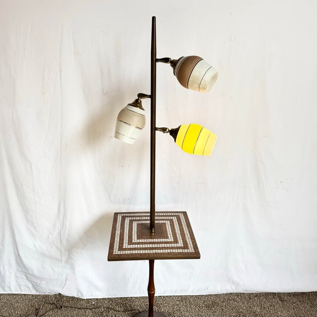 Mid 20th Century Mid-Century Modern Atomic Style Floor Lamp/Side Table For Sale - Image 5 of 12