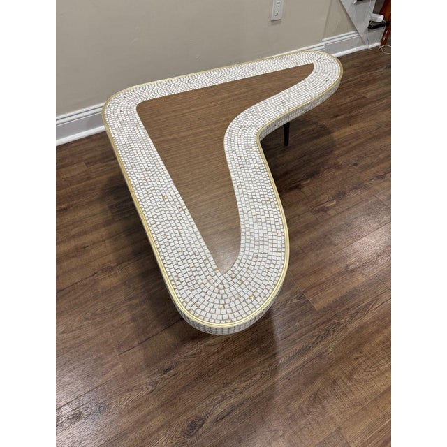 Wood Mid Century Tile Inset Cocktail Table For Sale - Image 7 of 8
