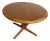 1960s Round Teak Pedestal Dining Table With 1 Leaf For Sale