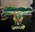 Green Antique English Majolica Pond Lily Compote With Stork , C. 1880's For Sale - Image 8 of 16