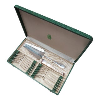 Silver-Plated Dessert Cutlery Service for 12 from Le Couvert Français, 1970s, Set of 14 For Sale