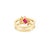 Metal 14k Gold Statement Ruby Floral Diamond Clutser Ring Size 5.5 For Sale - Image 7 of 14