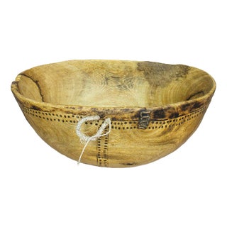 Turkana Bowl in Handcarved Wood For Sale