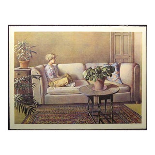 1978 "Eric" Figurative Interior Scene Lithograph Print by Keith Rasmussen For Sale