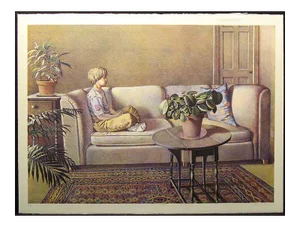 1978 "Eric" Figurative Interior Scene Lithograph Print by Keith Rasmussen