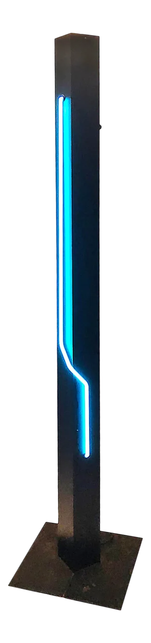 Postmodern Rudi Stern for George Kovacs Sculpture & Torchiere Lamp "Let There Be Neon"