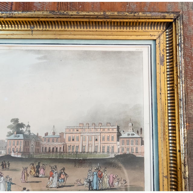 19th Century American Lemon Gold Frame With Hand Colored English Print For Sale In New York - Image 6 of 13