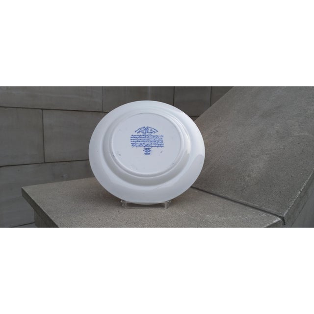 1900s Blue Transferware Plate American Scene on Staffordshire ~ Brooklyn Orphan Asylum Society For Sale - Image 13 of 18