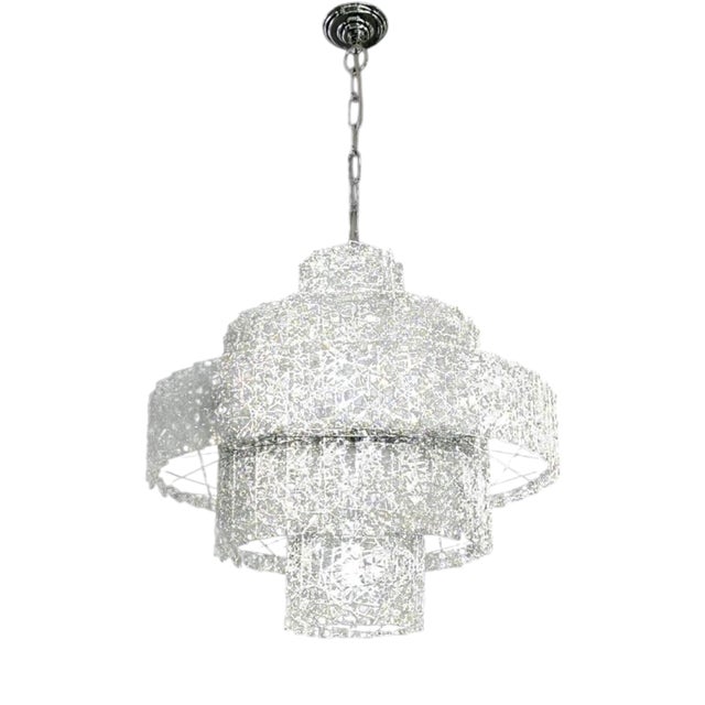 Collection Regina Di Ghiaccio Chandelier in Metal and Crystal by Jago For Sale