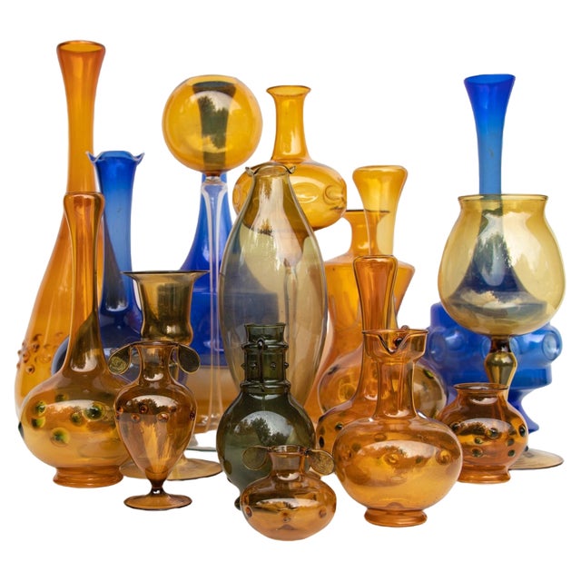 Glass Vases from Bimini, Lauscha, Set of 18 For Sale