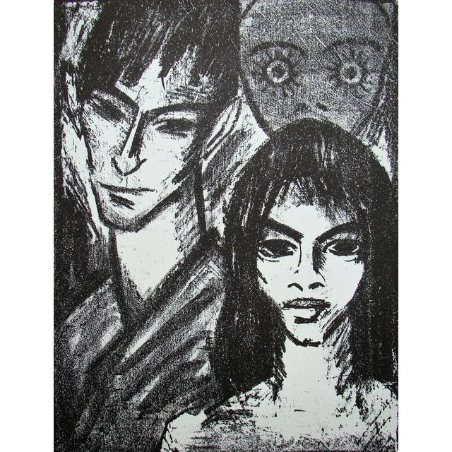 Otto Mueller, Gypsy couple, 1964, Lithographic Exhibition Placard For Sale - Image 4 of 11