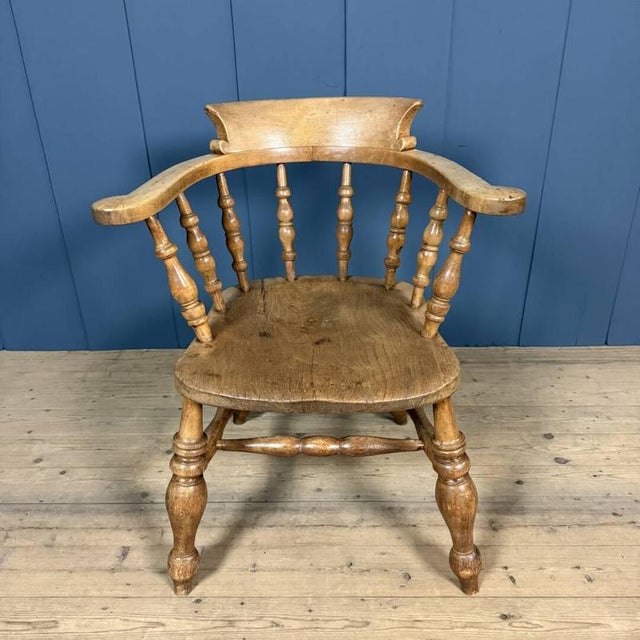 Antique English Captain's Chair, 1900s For Sale - Image 3 of 18