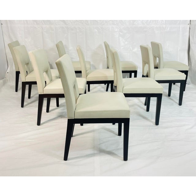 2010s Set of 10 Christian Liaigre “Velin” Solid Oak Dining Chairs for Holly Hunt, Usa For Sale - Image 5 of 18
