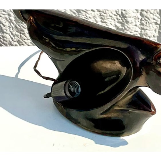 Midcentury Art Deco Style Glazed Ceramic Horse Lamp For Sale - Image 10 of 12