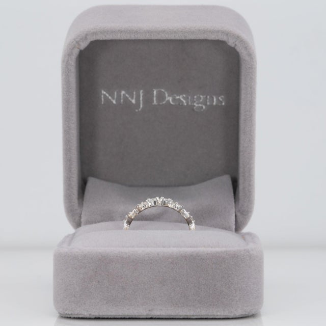 Diamond Band With Earth-Mined Diamonds in Solid 14k Gold, Marquise Cut For Sale - Image 4 of 11