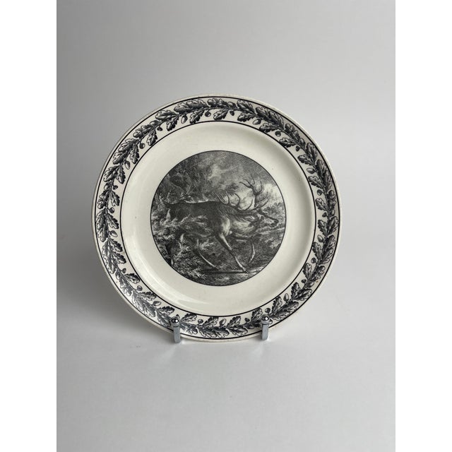 19th Century Sarreguemines Nemrod France Elk Plate For Sale - Image 4 of 4