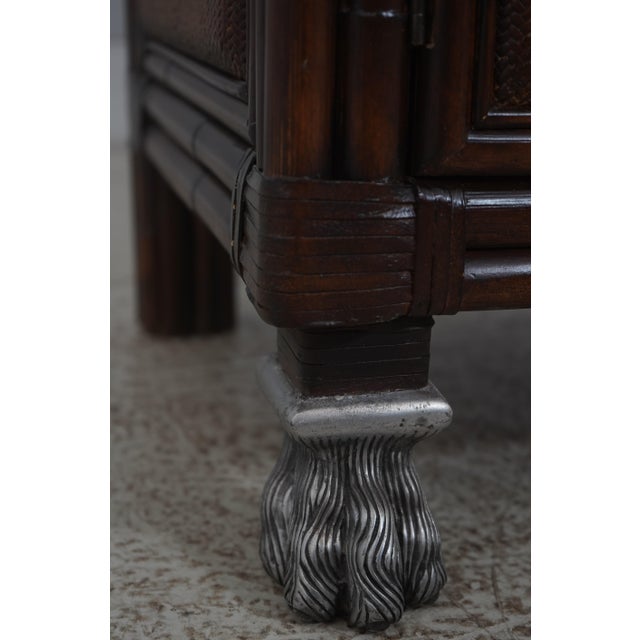 Pair of Thomasville Ernest Hemingway Rattan & Stone Cabinets For Sale - Image 11 of 18