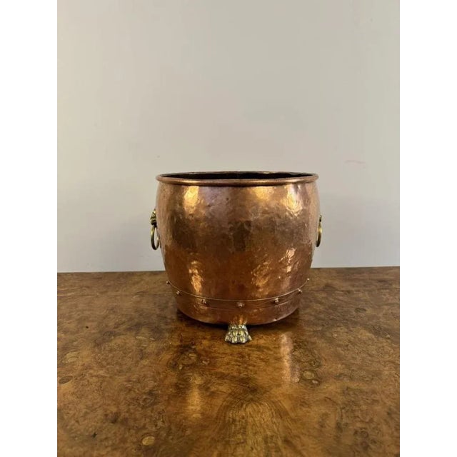 Mid 19th Century Antique Victorian Copper and Brass Jardiniere, 1850 For Sale - Image 5 of 6