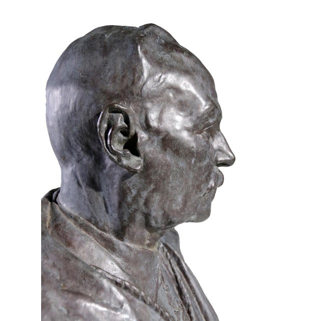 Frantz Vermeylen, Order of Knighthood Bust, 1921, Bronze For Sale - Image 10 of 15