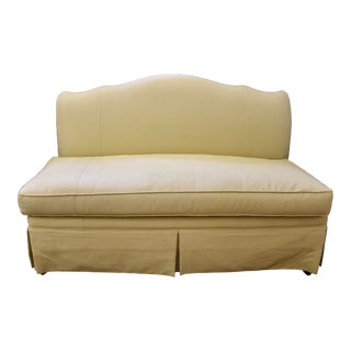 Hickory Chair Re-Upholstered Banquette Armless Sofa Settee For Sale