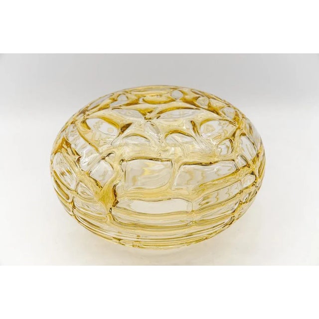 Large Oval Yellow Murano Glass Ball Pendant Lamp from Doria Leuchten, Germany, 1960s For Sale - Image 10 of 11
