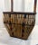 Late 20th Century Vintage Boho Chic Burnt Bamboo and Split Reed Basket For Sale - Image 5 of 8