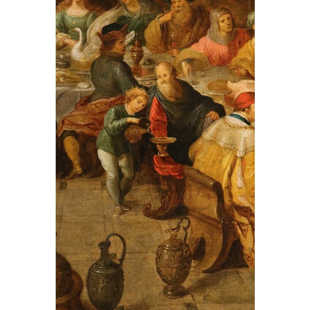 After Frans Francken II, The Wedding at Cana, 17th Century, Oil Painting on Canvas, Framed For Sale - Image 12 of 15