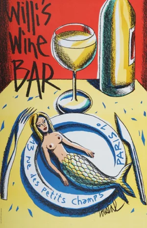 2004 Jacques Loustal Willi's Wine Bar Poster