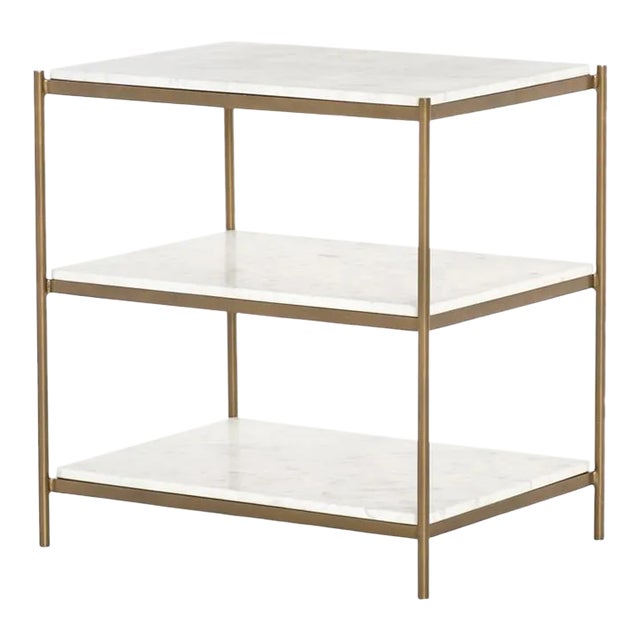 Four Hands Felix Nightstand, Antique Brass For Sale