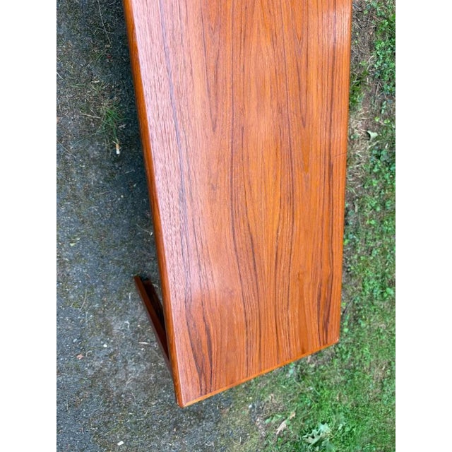 Danish Mid Century Teak Floating Top Design Low Console Table. For Sale In Washington DC - Image 6 of 13