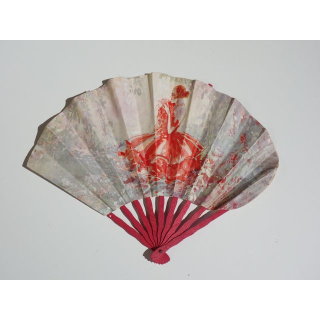 Art Deco Belle Epoque Hand Fans with Casino Advertising Graphic, Paris, France, Early 1900s, Set of 4 For Sale - Image 5 of 12