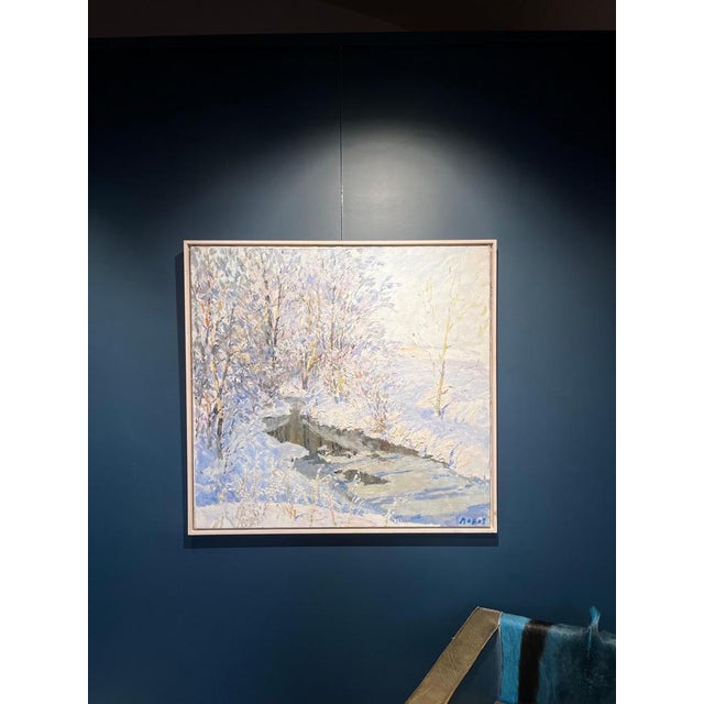 Landscape immersed in ice, on the tones of lilac, purple, pink and white perfect for your home in the mountains or in the...
