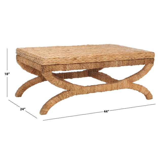 Contemporary Caycee Water Hyacinth Table with Rope Base - Natural For Sale - Image 3 of 7