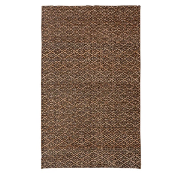 Gold Black Jute Boho Hand Woven High Nordic Scandinavian 4x6 For Sale - Image 11 of 11