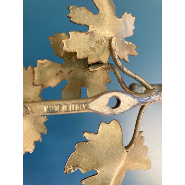 Mid 20th Century Mid 20th Century Italian Leaf Gold Metal Wall Hook For Sale - Image 5 of 5