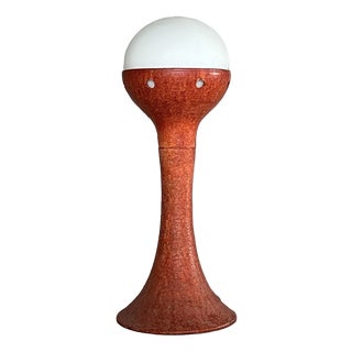 Sculptural Ceramic Floor Lamp with Milk Glass Globe, 1970s For Sale